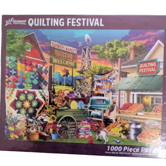 Vermont Christmas Co Other - Jigsaw Puzzle 1000 Piece "Quilting Festival" New Sealed Box